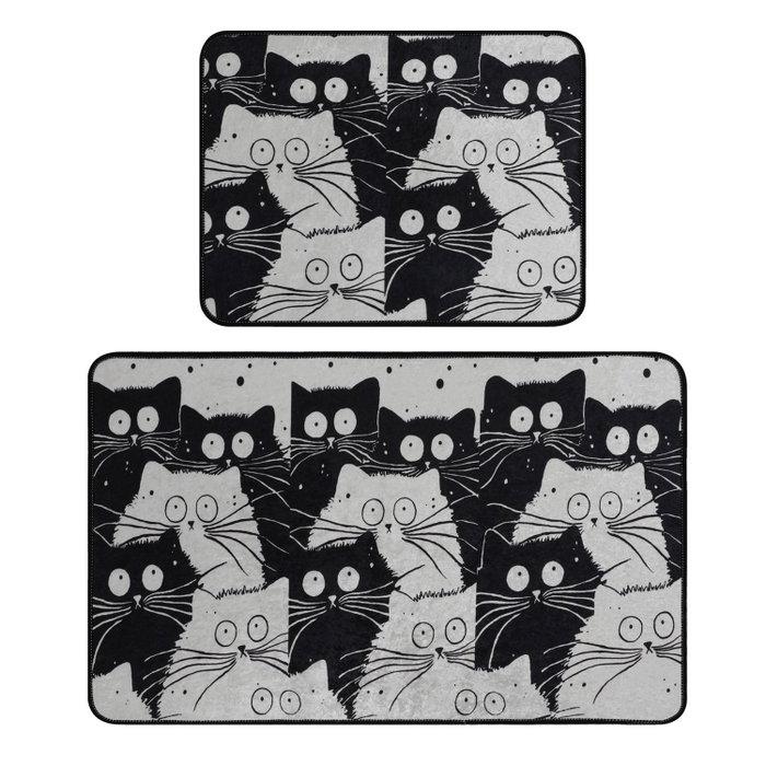 Mijölnir White Cats Juego de Alfombras de Baño Multicolor Mijölnir White Cats Juego de Alfombras de Baño Multicolor